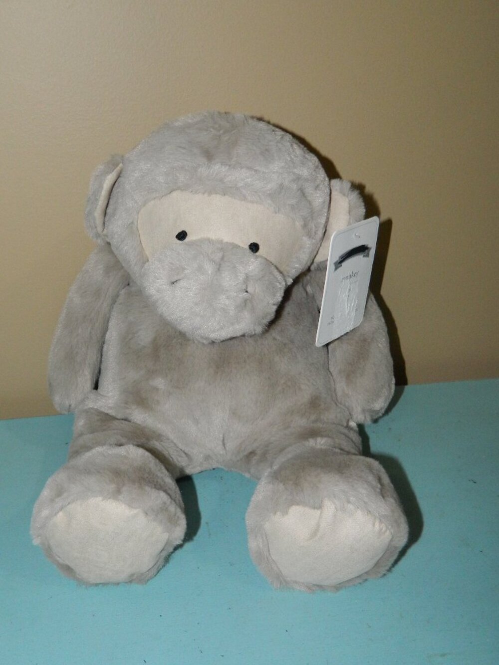 Pottery Barn Kids Stone Monkey Medium HTF Plush Toy RETIRED